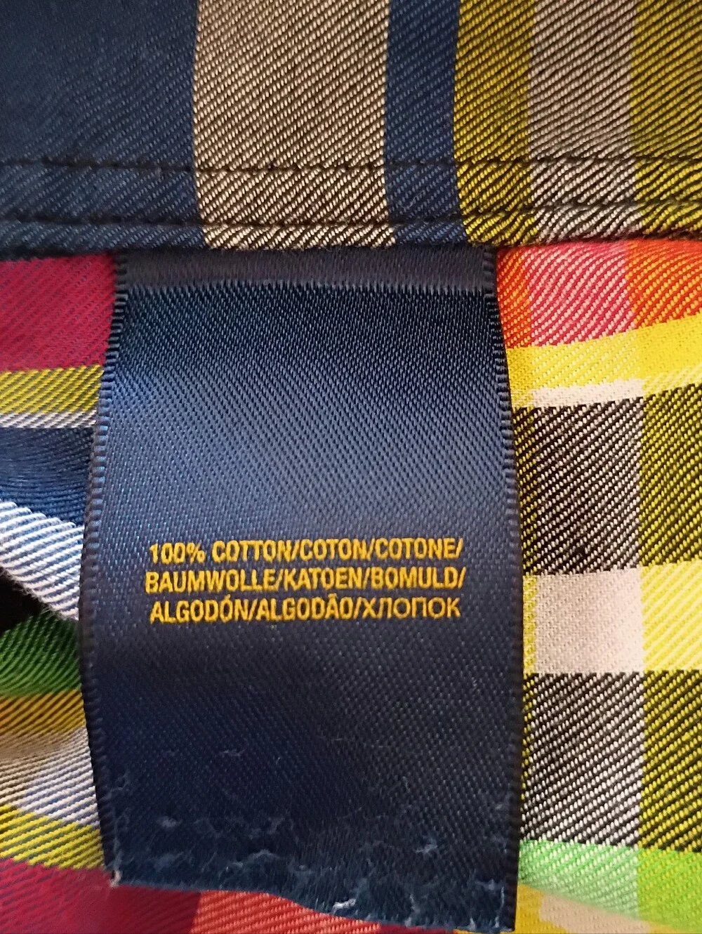 RALPH LAUREN Boys Shirt Plaid Checks Colorful Colorful Blue Red Yellow Sz 10-12